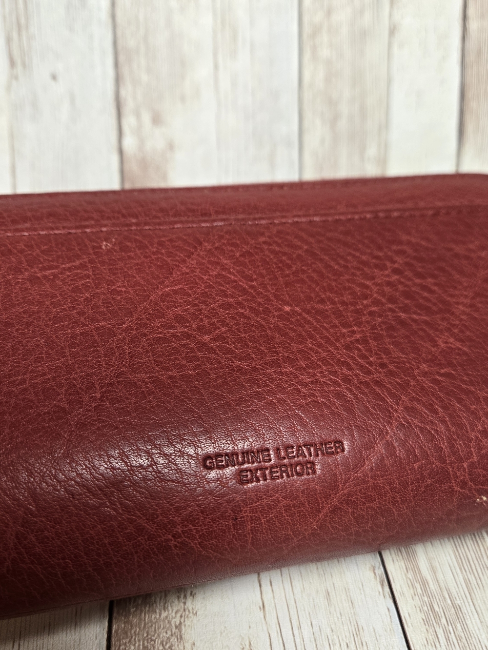 Options by Buxton Red Genuine Leather Checkbook Wallet Organizer - Picture 3 of 16